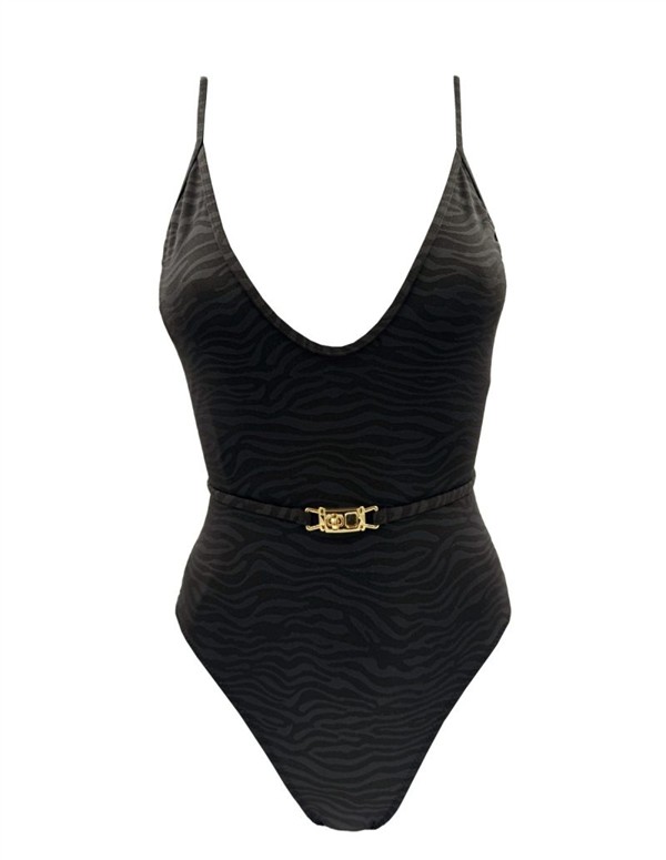 EMMA 914 ZEBRA ONE PIECE BLACK